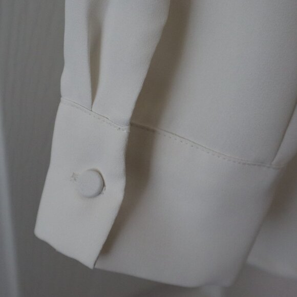 Ann Taylor | Cream Ruffle Blouse, Size Small - Picture 6 of 10